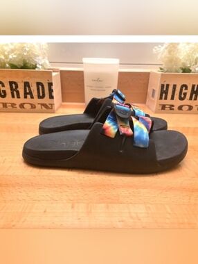 Chaco Chillos Slides Sport Sandals Black Tie Dye Womens Size 6